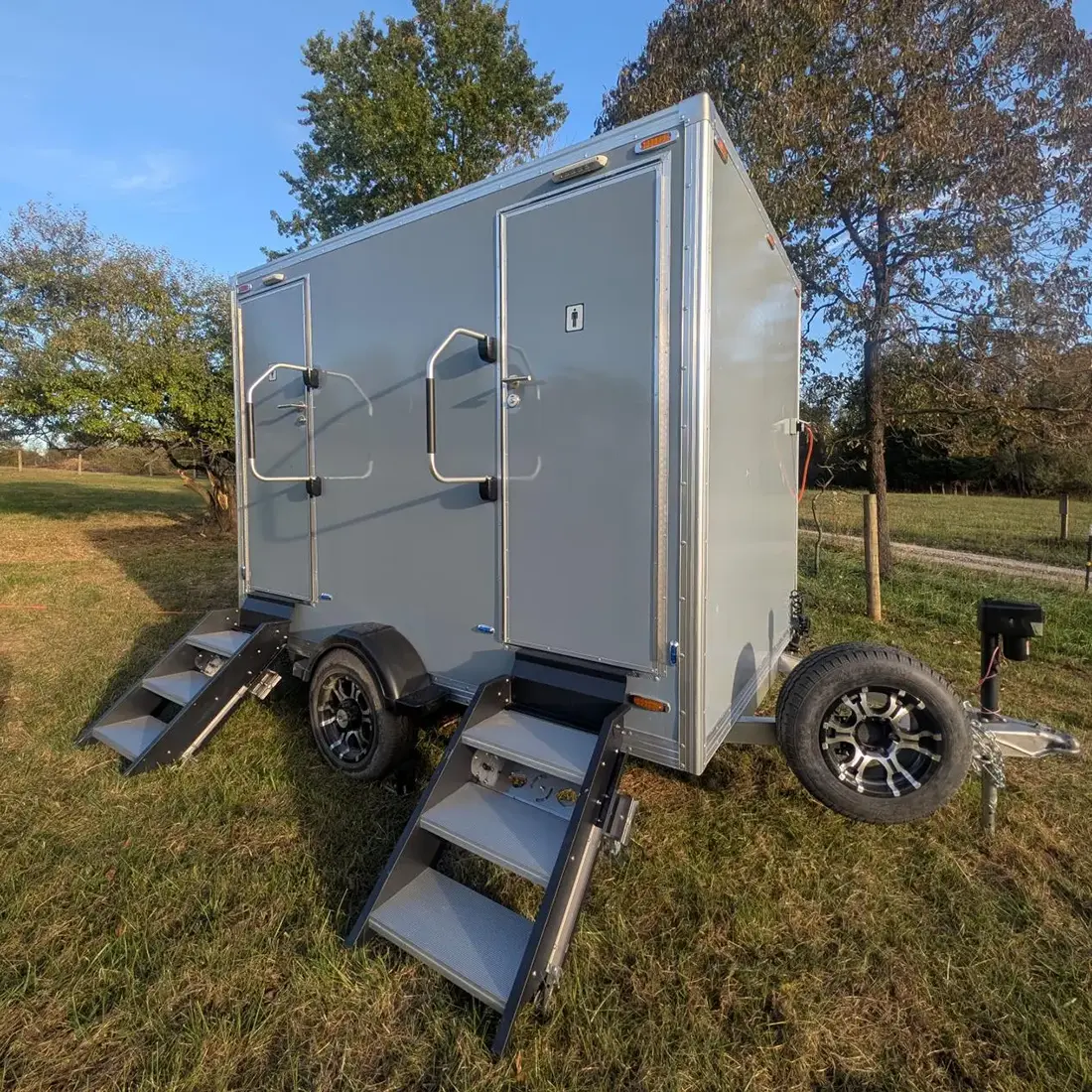 Two Station Portable Toilet Trailer